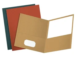 Earthwise® by Oxford™ Twin-Pocket Folder, 100% Recycled, Assorted Colors, Box Of 25
