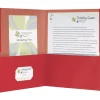 Earthwise® by Oxford™ Twin-Pocket Folder, 95% Recycled, Red, Box Of 25