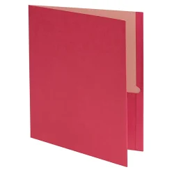 Earthwise® by Oxford™ Twin-Pocket Folder, 95% Recycled, Red, Box Of 25
