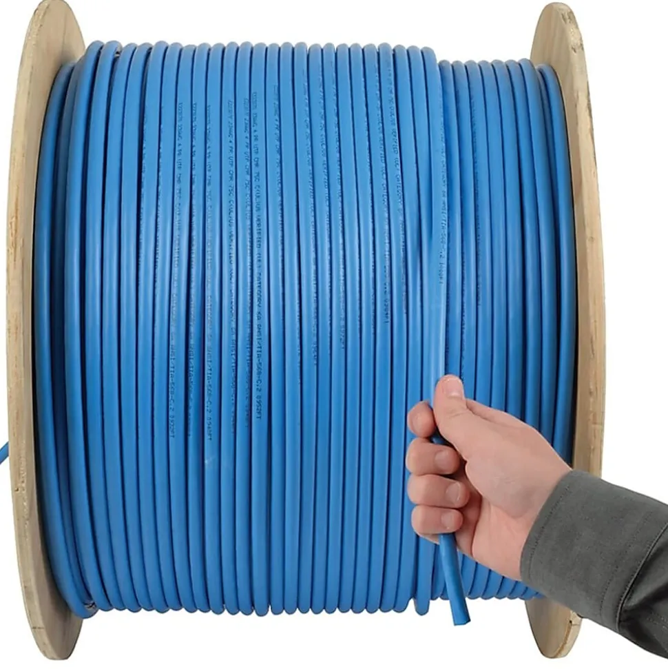 Eaton Tripp Lite Series Cat6a 10G-Certified Solid Core UTP CMR PVC Bulk Ethernet Cable, Blue, 1000 ft. (304.8 m) - N22301KBL
