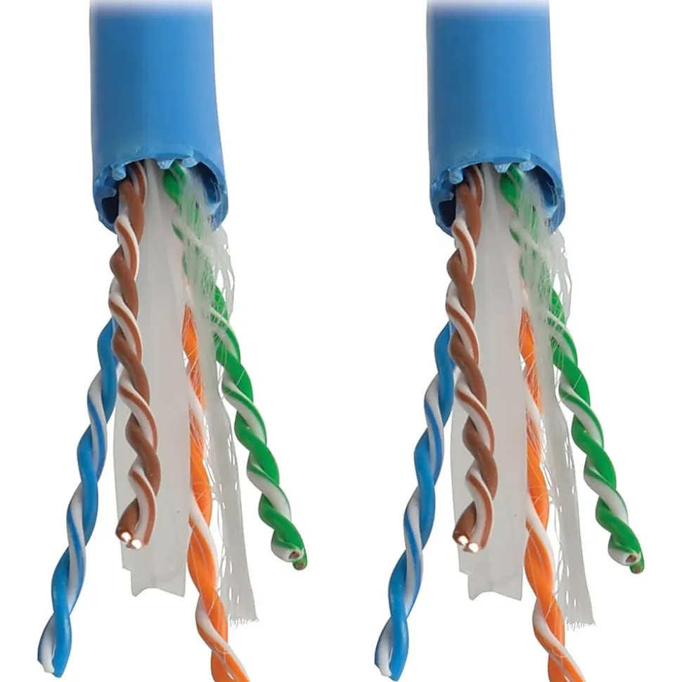 Eaton Tripp Lite Series Cat6a 10G-Certified Solid Core UTP CMR PVC Bulk Ethernet Cable, Blue, 1000 ft. (304.8 m) - N22301KBL