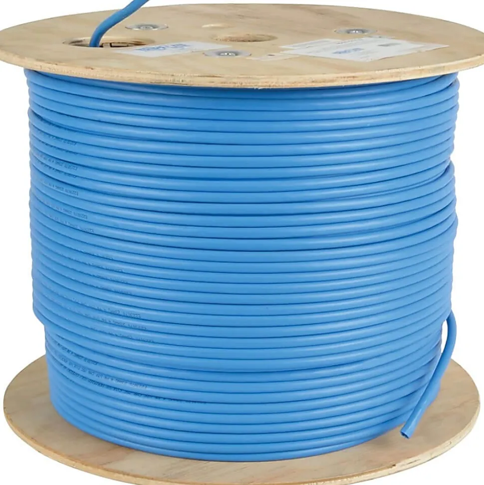 Eaton Tripp Lite Series Cat6a 10G-Certified Solid Core UTP CMR PVC Bulk Ethernet Cable, Blue, 1000 ft. (304.8 m) - N22301KBL