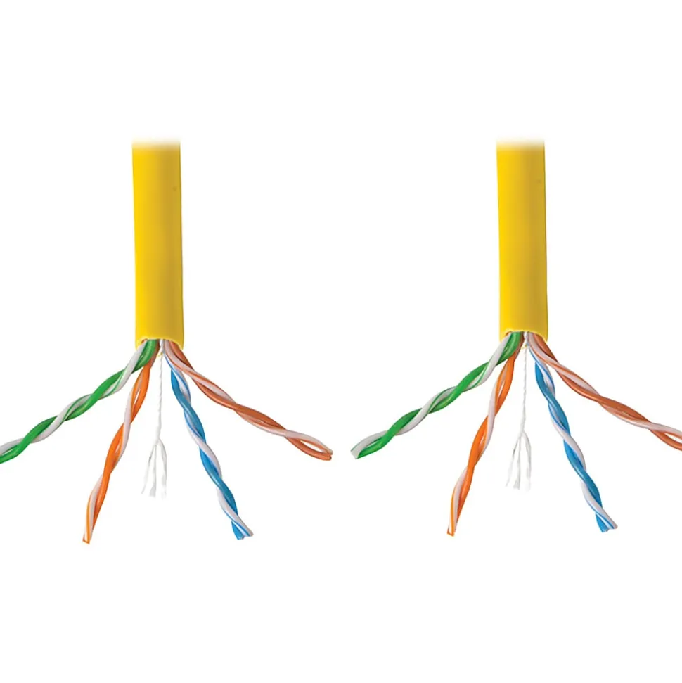 Eaton Tripp Lite Series Cat6 Gigabit Solid Core UTP PVC Bulk Ethernet Cable, Yellow, 1000 ft. (304.8 m), TAA - N22201KYW