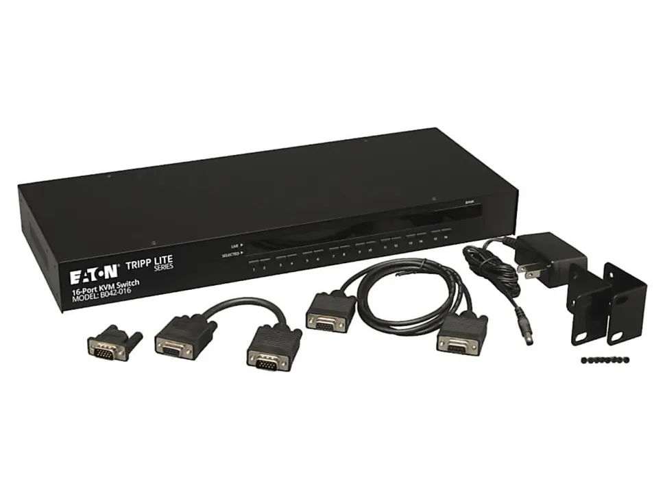 Eaton Tripp Lite series 16-Port Rackmount USB / PS2 KVM Switch w/ On-Screen Display 1U - KVM switch - 16 x KVM port(s) - 1 local user - rack-mountable