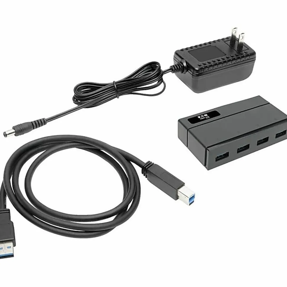 Eaton Tripp Lite Series 4-Port USB 3.x (5Gbps) Hub for Data and USB Charging, USB-A, 2.4A Charging, U3600042F