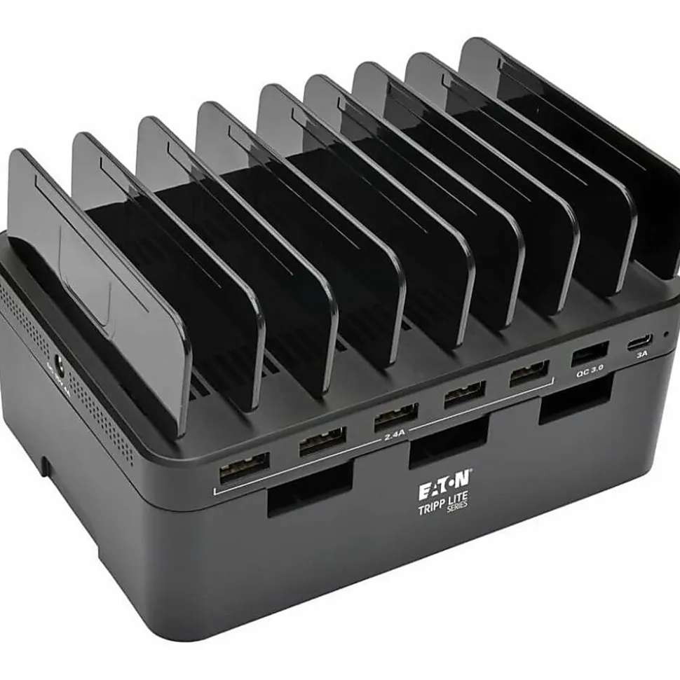 Eaton Tripp Lite Series 7-Port USB Charging Station Hub w/ Quick Charge 3.0, USB-C Port, Device Storage, 5V 4A (60W) USB Charge Output