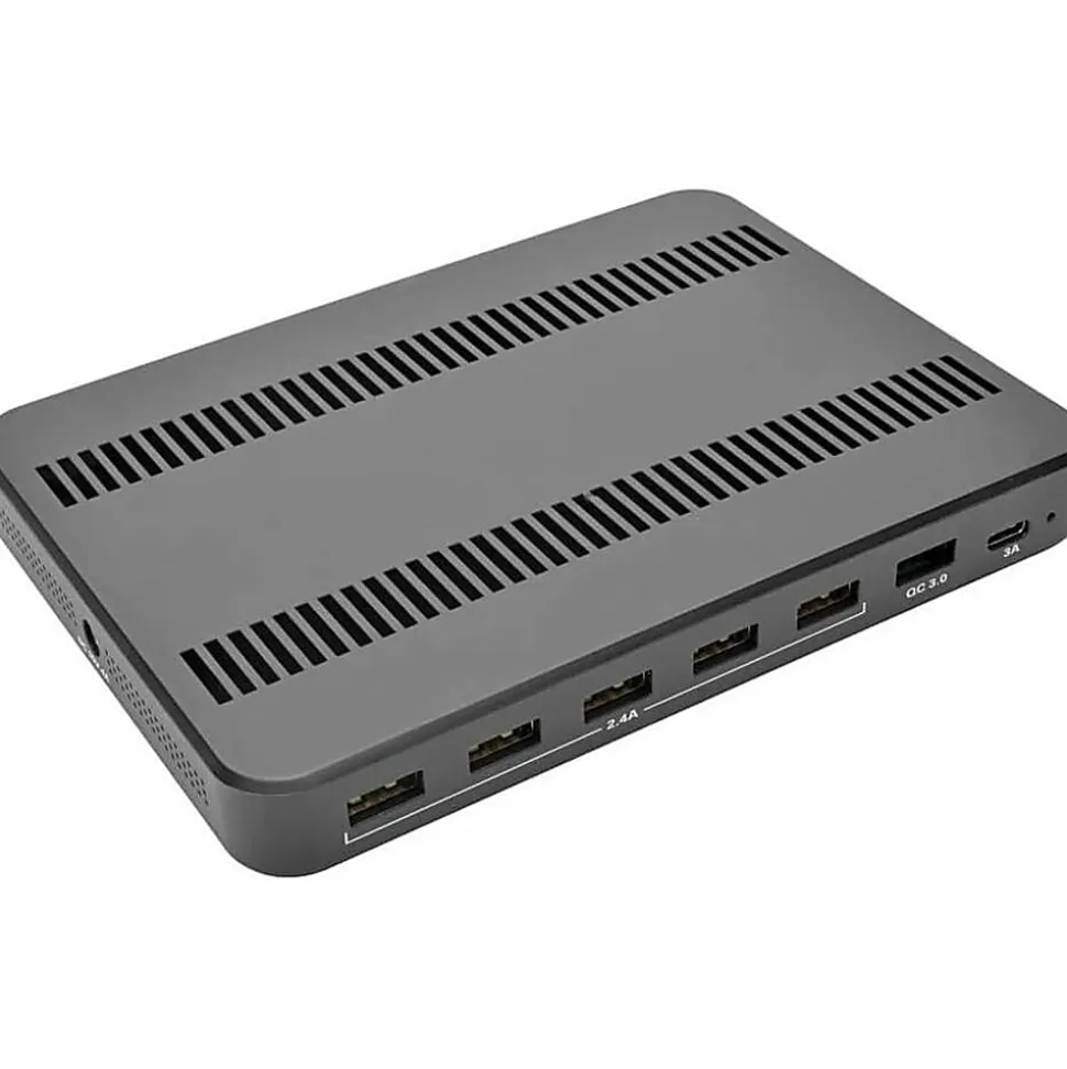 Eaton Tripp Lite Series 7-Port USB Charging Station Hub w/ Quick Charge 3.0, USB-C Port, Device Storage, 5V 4A (60W) USB Charge Output