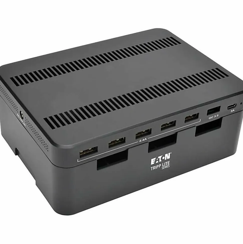 Eaton Tripp Lite Series 7-Port USB Charging Station Hub w/ Quick Charge 3.0, USB-C Port, Device Storage, 5V 4A (60W) USB Charge Output