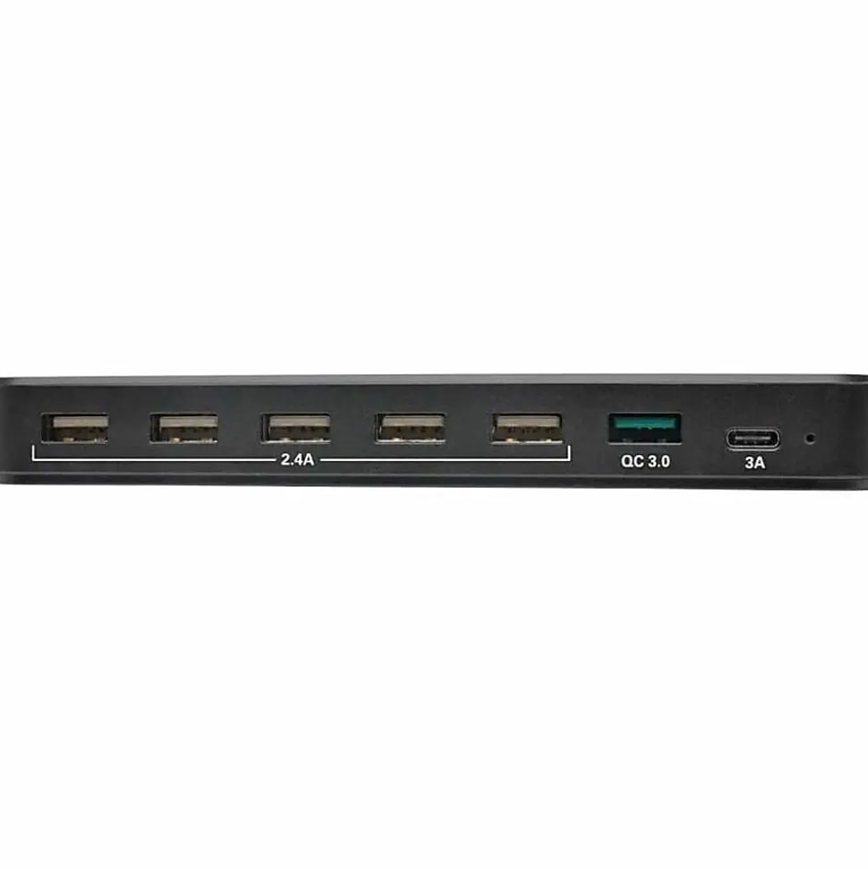 Eaton Tripp Lite Series 7-Port USB Charging Station Hub w/ Quick Charge 3.0, USB-C Port, Device Storage, 5V 4A (60W) USB Charge Output