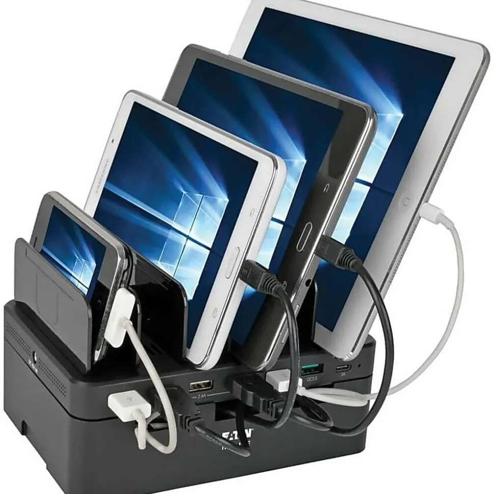 Eaton Tripp Lite Series 7-Port USB Charging Station Hub w/ Quick Charge 3.0, USB-C Port, Device Storage, 5V 4A (60W) USB Charge Output