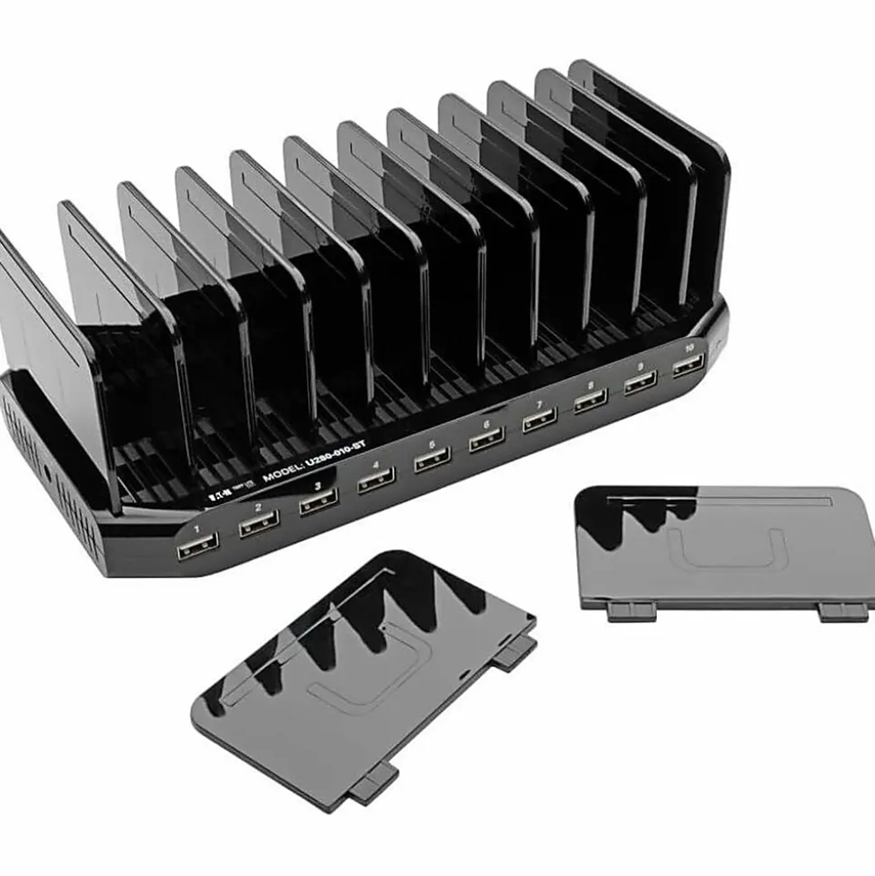 Eaton Tripp Lite Series 10-Port USB Charging Station Hub w Adjustable Storage Tablet/Smartphone/iPad/Iphone 5V 21A 105W - U280010ST