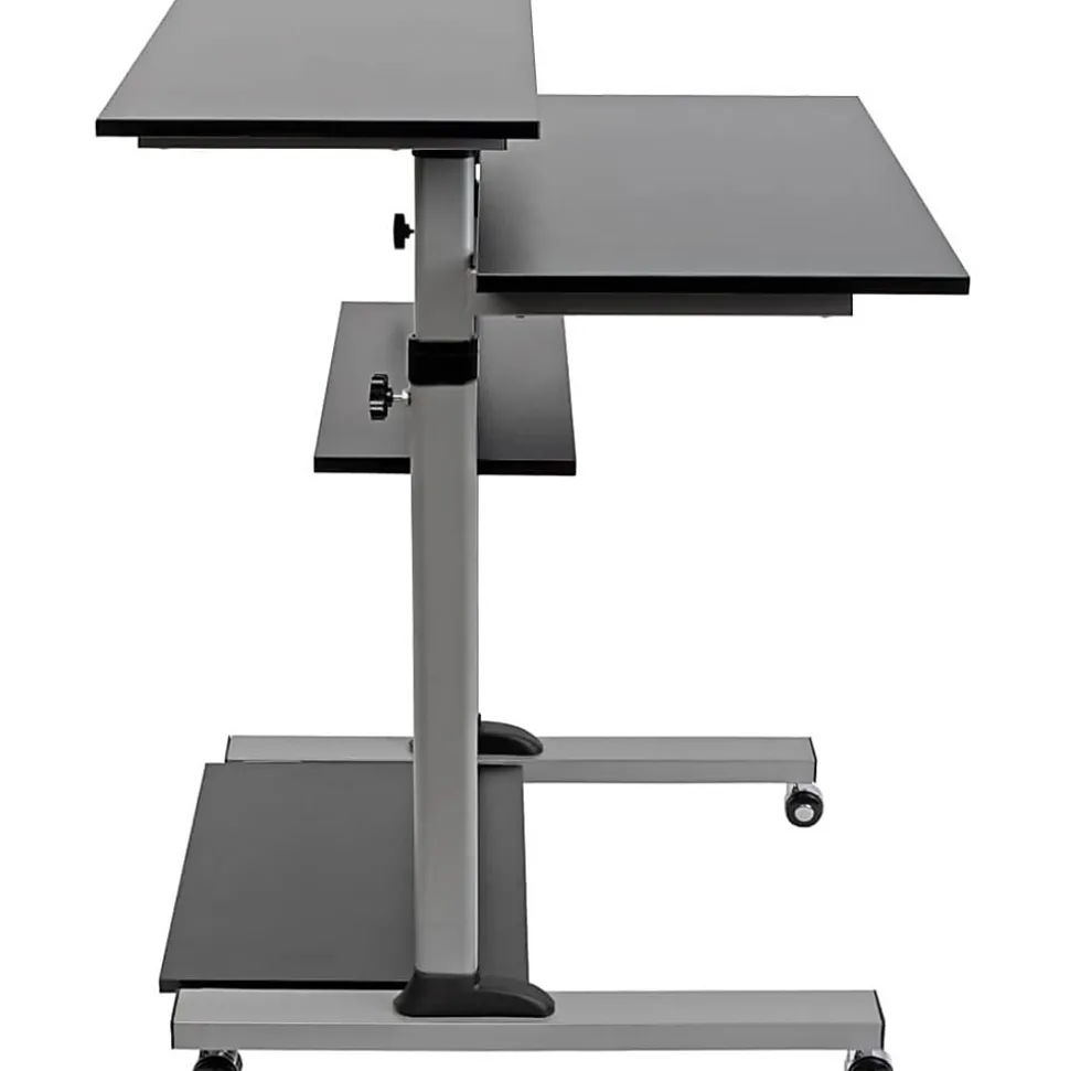 Eaton Tripp Lite Series Rolling Desk TV/Monitor Cart - 132.28 lb Capacity - 4x Shelf(ves) - Floor - Medium Density Fiberboard, Steel - Black - WWSSRC