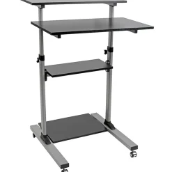 Eaton Tripp Lite Series Rolling Desk TV/Monitor Cart - 132.28 lb Capacity - 4x Shelf(ves) - Floor - Medium Density Fiberboard, Steel - Black - WWSSRC