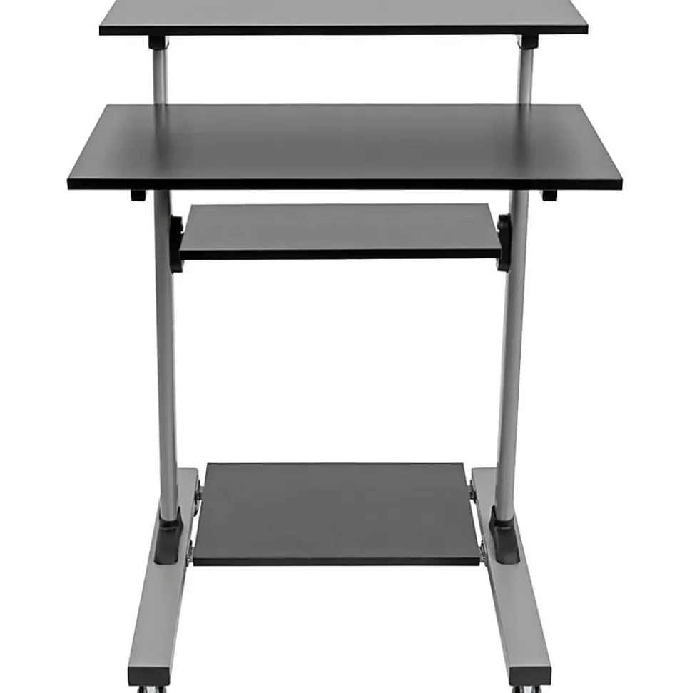 Eaton Tripp Lite Series Rolling Desk TV/Monitor Cart - 132.28 lb Capacity - 4x Shelf(ves) - Floor - Medium Density Fiberboard, Steel - Black - WWSSRC