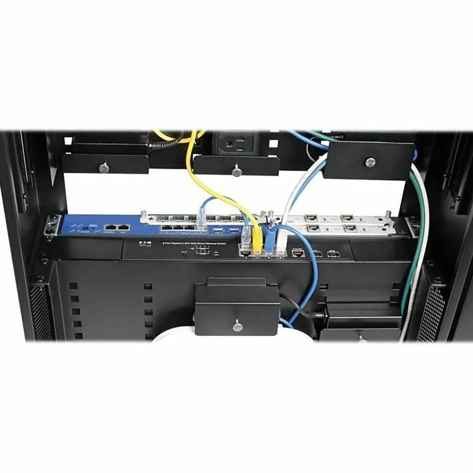 Eaton Tripp Lite Series SmartRack 3U Low-Profile Vertical-Mount Switch-Depth Wall-Mount Structured Wiring Enclosure, Adjustable Equipment Brackets
