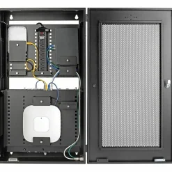 Eaton Tripp Lite Series SmartRack 3U Low-Profile Vertical-Mount Switch-Depth Wall-Mount Structured Wiring Enclosure, Adjustable Equipment Brackets