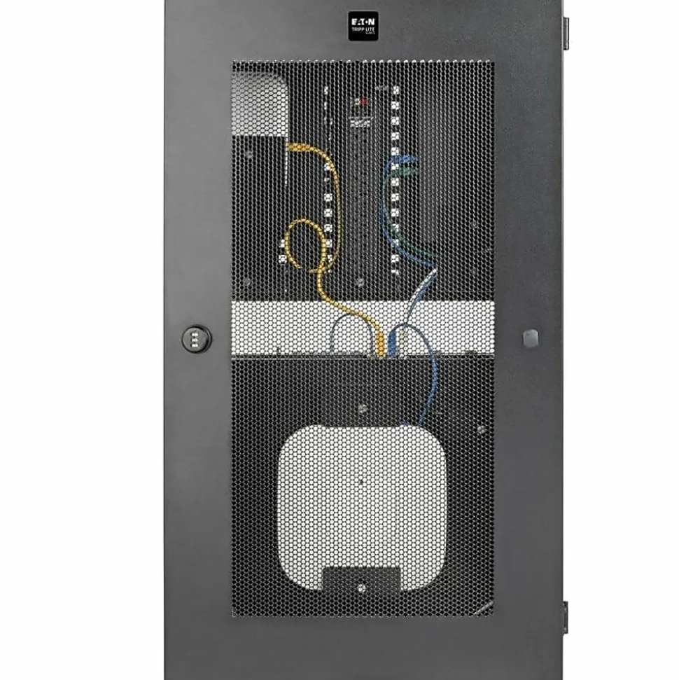 Eaton Tripp Lite Series SmartRack 3U Low-Profile Vertical-Mount Switch-Depth Wall-Mount Structured Wiring Enclosure, Adjustable Equipment Brackets