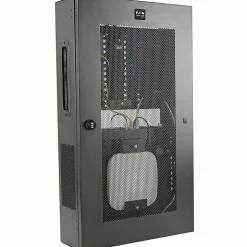 Eaton Tripp Lite Series SmartRack 3U Low-Profile Vertical-Mount Switch-Depth Wall-Mount Structured Wiring Enclosure, Adjustable Equipment Brackets