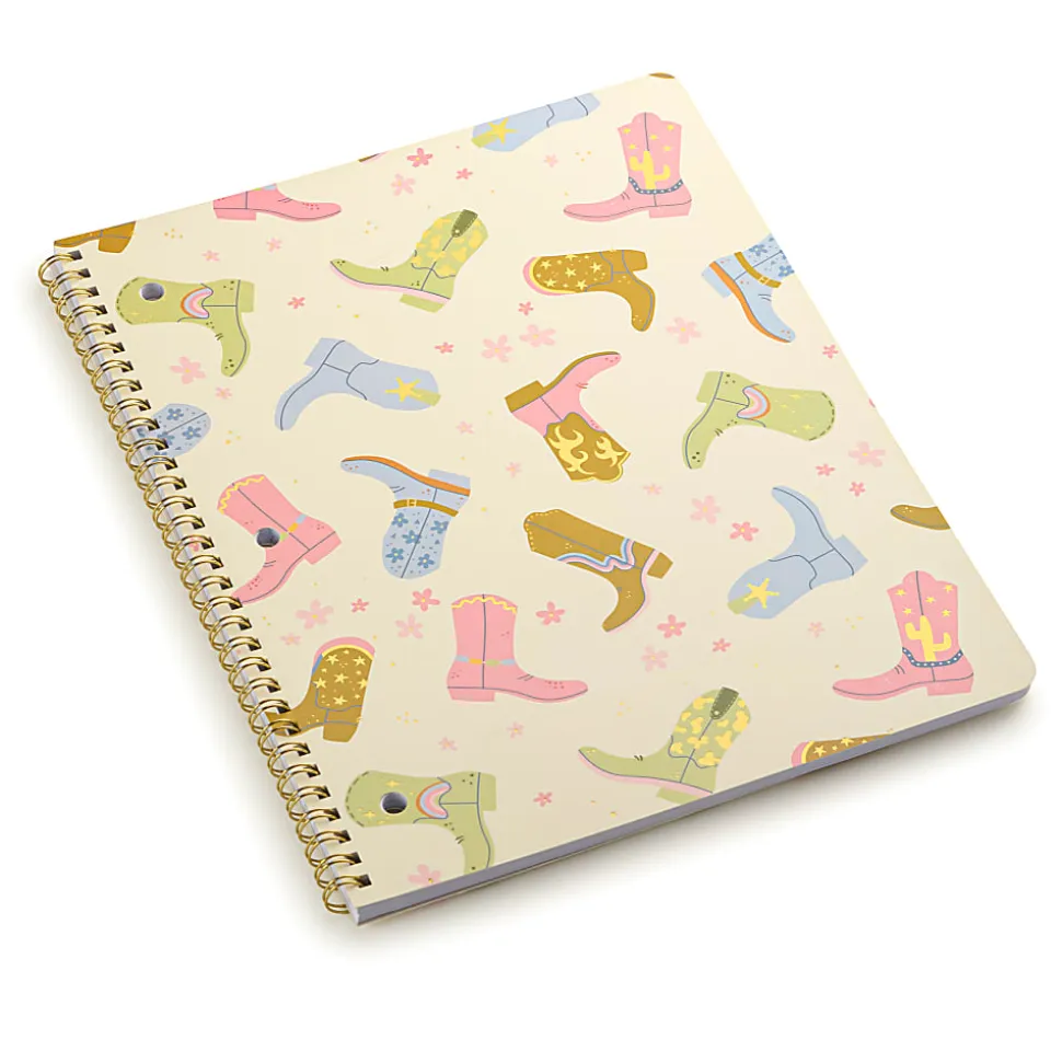 Eccolo BTS Notebook, 8-1/2" x 11", 1 Subject, College Rule, 80 Sheets, Boots & Bouquets