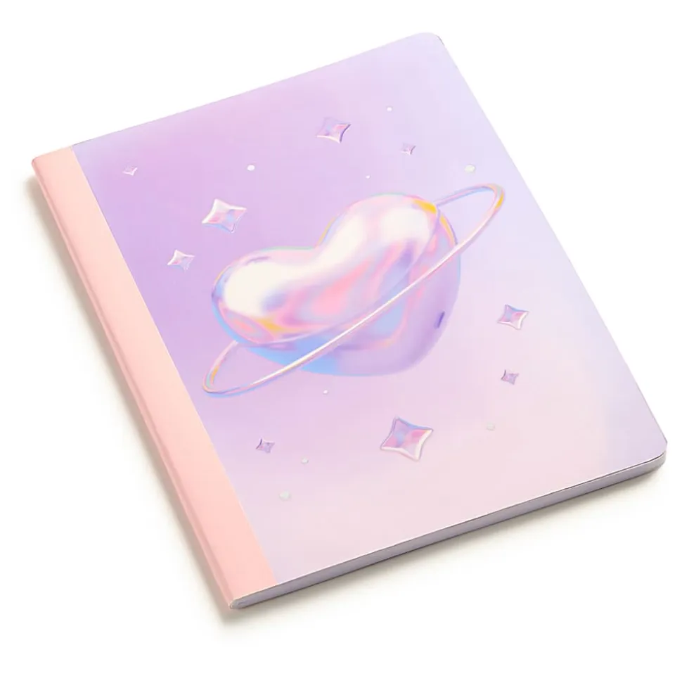 Eccolo CompBook, 7-1/2” x 9-3/4", 1 Subject, College Rule, 80 Sheets, Heart
