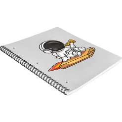 Eccolo Composition Spiral Notebook, 8-1/2” x 11-3/4”, 1 Subject, College Rule, 80 Sheets, Kitsch In Space