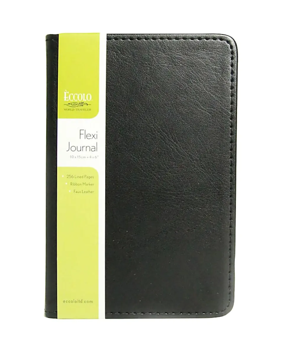 Eccolo Flexi Journal, 4" x 6", 256 Pages (128 Sheets), Black