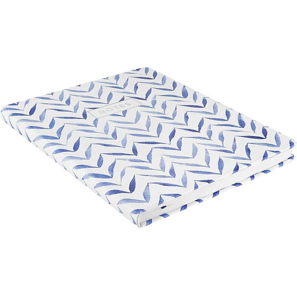 Eccolo Hardcover Journal, 8” x 10”, College Rule, 256 Pages, Blue/White