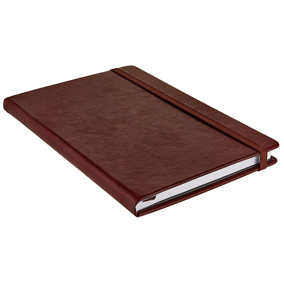 Eccolo Hardcover Journal, 6” x 8”, College Rule, 192 Pages, Cognac