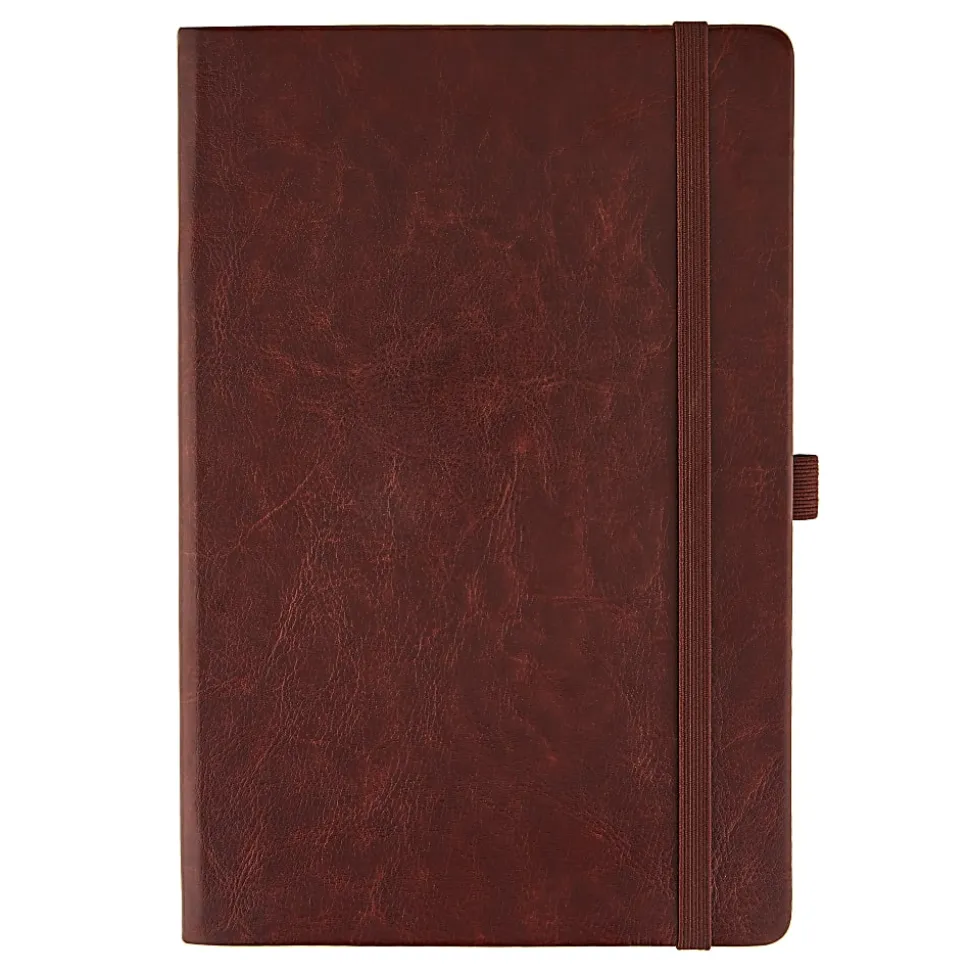 Eccolo Hardcover Journal, 6” x 8”, College Rule, 192 Pages, Cognac