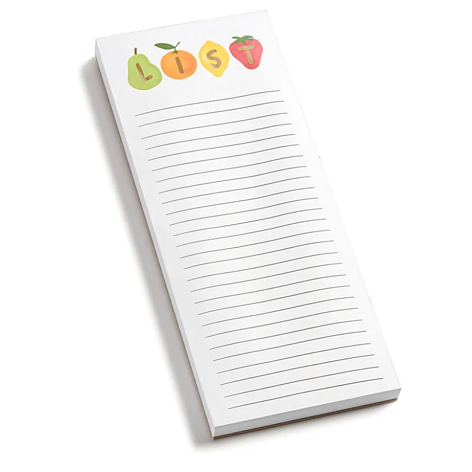 Eccolo List Pad With Pen, 4" x 10", Ruled, 100 Sheets, Mixed Fruit