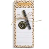 Eccolo List Pad With Pen, 4" x 10", 100 Sheets, Cheetah