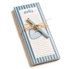 Eccolo List Pad With Pen, 4" x 10", 100 Sheets, Blue Stripes