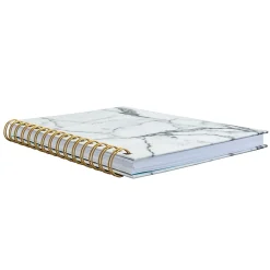 Eccolo Wiro Spiral Journal, 6” x 8”, 100 Pages, Marble/Gold/Ivory