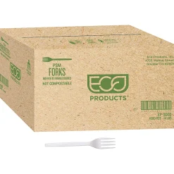 Eco-Products Plant Starch Forks, Cream, Pack Of 1,000