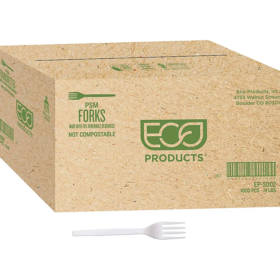 Eco-Products Plant Starch Forks, Cream, Pack Of 1,000