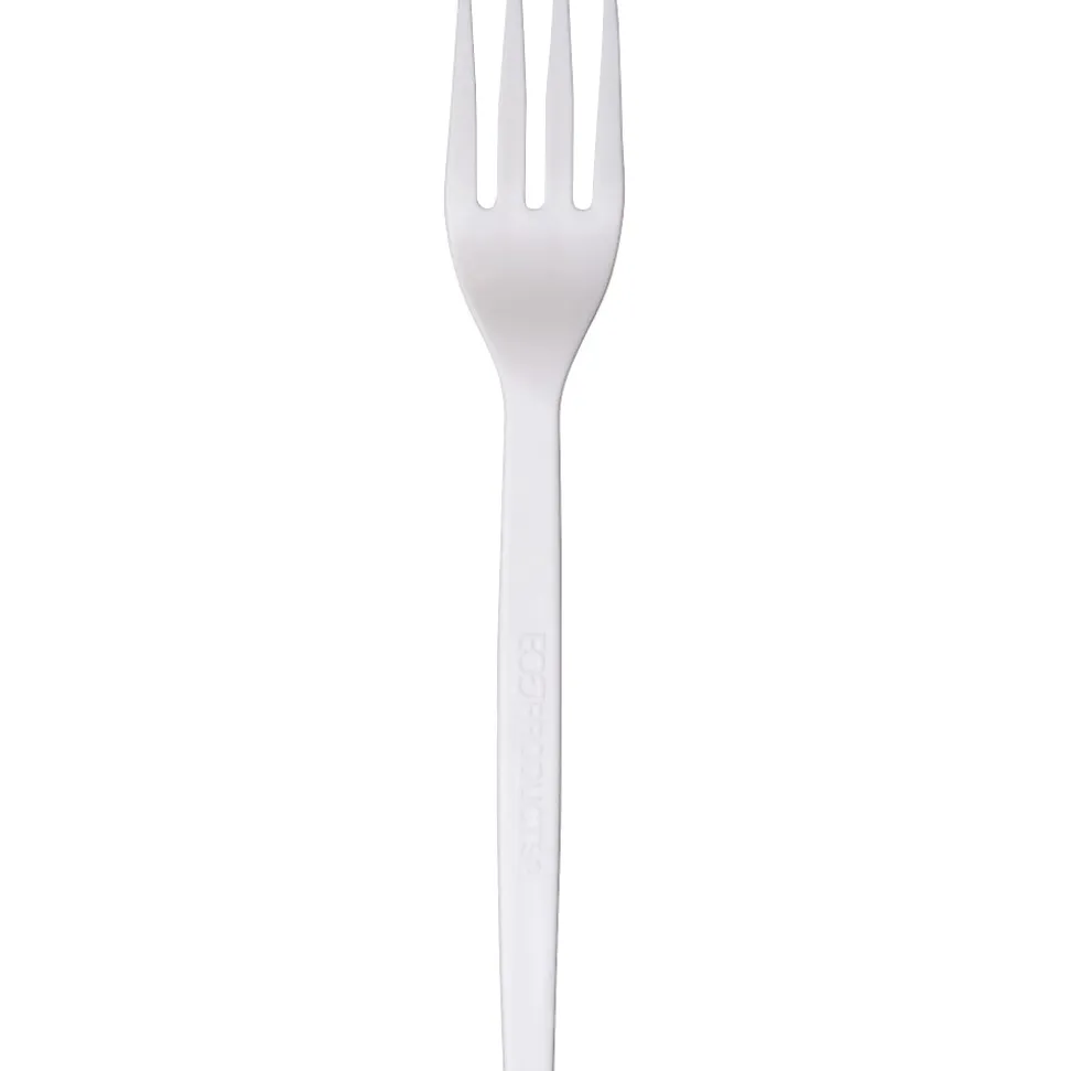 Eco-Products® Plant Starch Material Cutlery, Forks, Beige, Pack Of 50