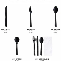 Eco-Products® Polystyrene Forks, Black, 100% Recycled, Box Of 1,000
