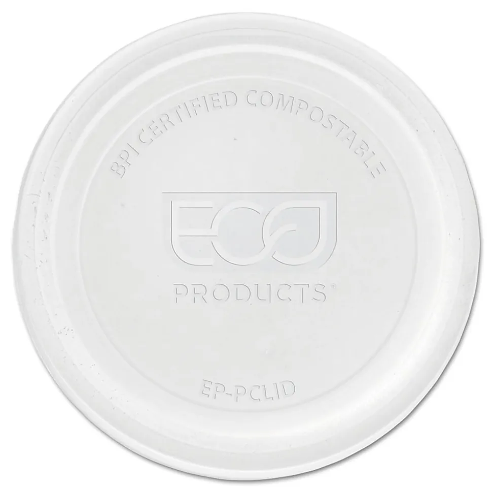Eco-Products® Portion Cup Lids for 2-4-Oz Portion Cups, Clear, 100 Lids Per Pack, 20 Packs Per Case