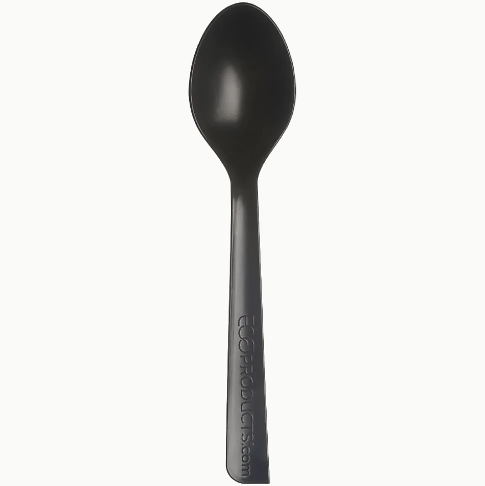 Eco-Products® 100% Recycled Polystyrene Cutlery, Spoons, Black, Box Of 1000