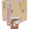 Eco-Products World Art Hot Beverage Cups, 10 Oz, Orange, Carton Of 1,000