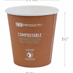 Eco-Products World Art Hot Beverage Cups, 10 Oz, Orange, Carton Of 1,000