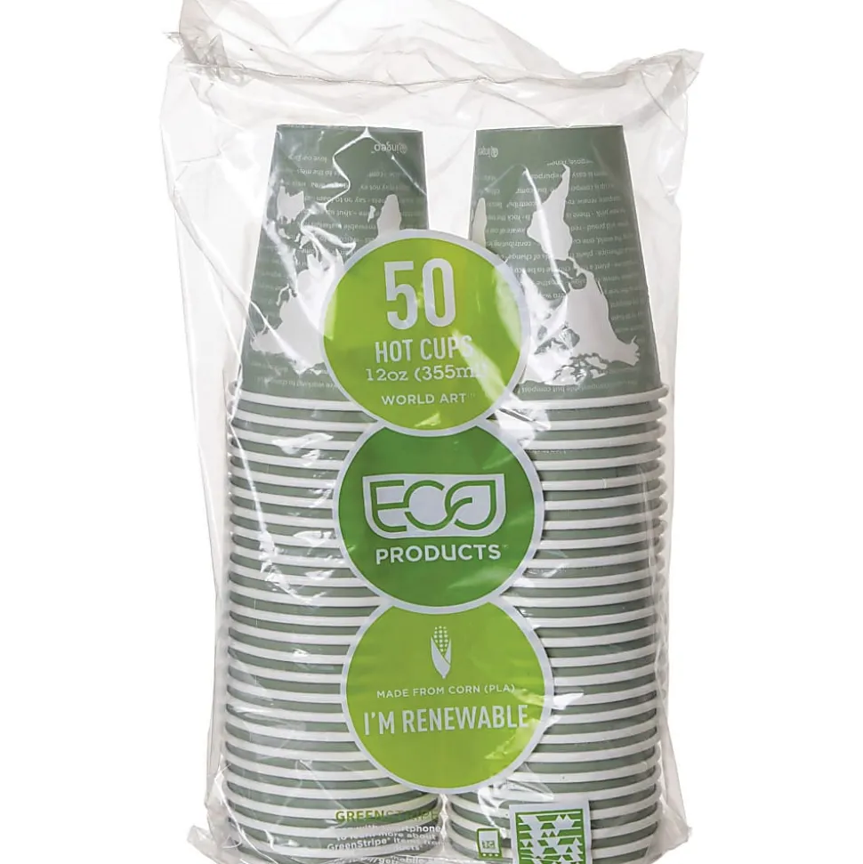 Eco-Products® World Art™, Hot Cups, 12 Oz, Pack Of 50
