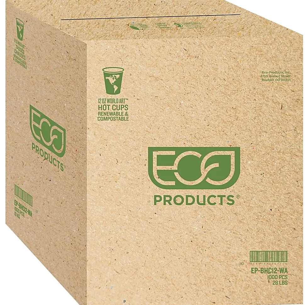 Eco-Products® World Art™, Hot Cups, 12 Oz, Pack Of 50
