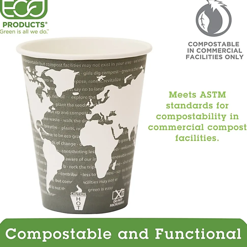 Eco-Products® World Art™, Hot Cups, 12 Oz, Pack Of 50