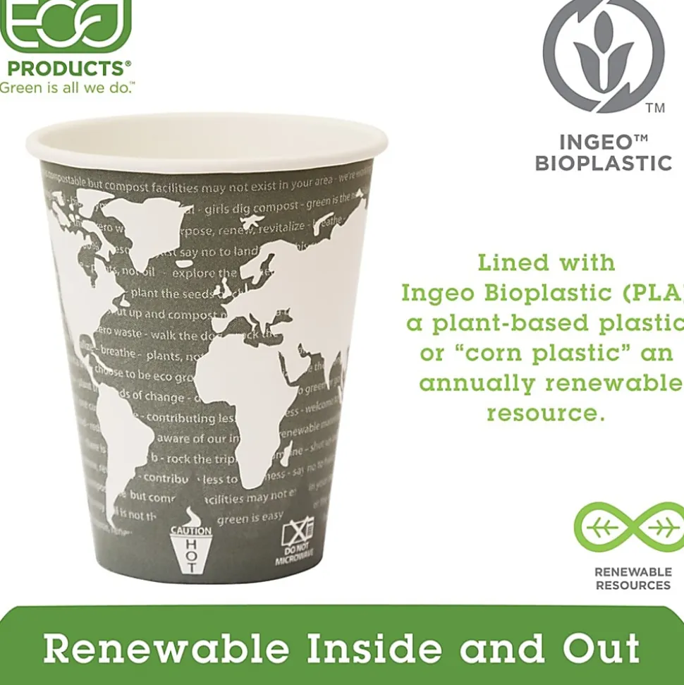 Eco-Products® World Art™, Hot Cups, 12 Oz, Pack Of 50