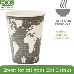 Eco-Products® World Art™, Hot Cups, 12 Oz, Pack Of 50