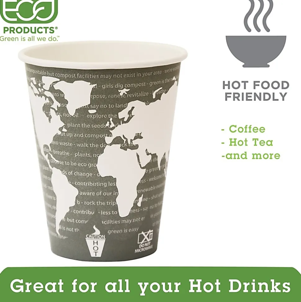 Eco-Products® World Art™, Hot Cups, 12 Oz, Pack Of 50