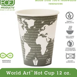 Eco-Products® World Art™, Hot Cups, 12 Oz, Pack Of 50