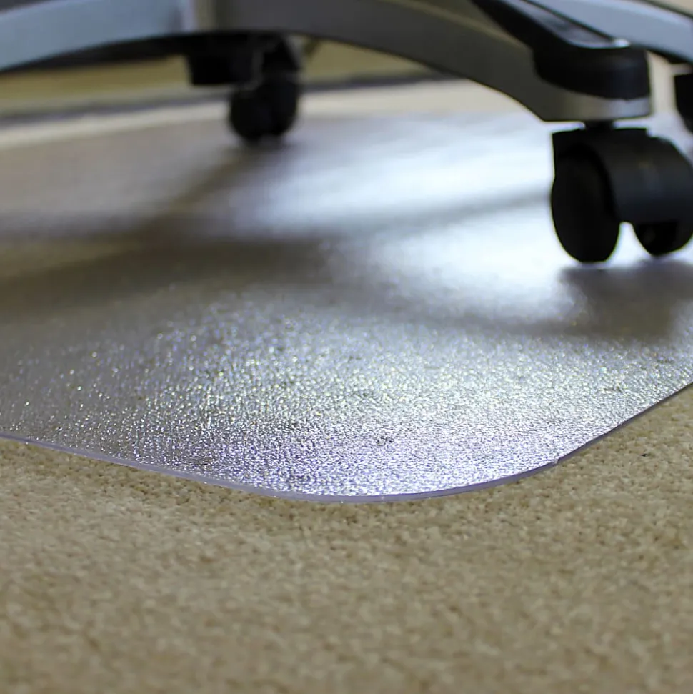 Ecotex BioPlus Polycarbonate Chair Mat for Low / Medium Pile Carpets up to 1/2" thick - 46" x 60", Clear