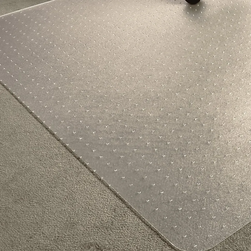 Ecotex BioPlus Polycarbonate Chair Mat for Low / Medium Pile Carpets up to 1/2" thick - 46" x 60", Clear